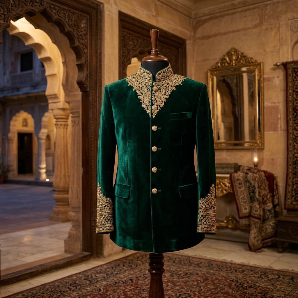 Royal Jodhpuri Bandhgala jacket tailored in Kolkata - Tanbir Style Zone